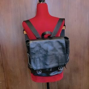 Mario Hernandez Handcrafted Black Leather Backpack